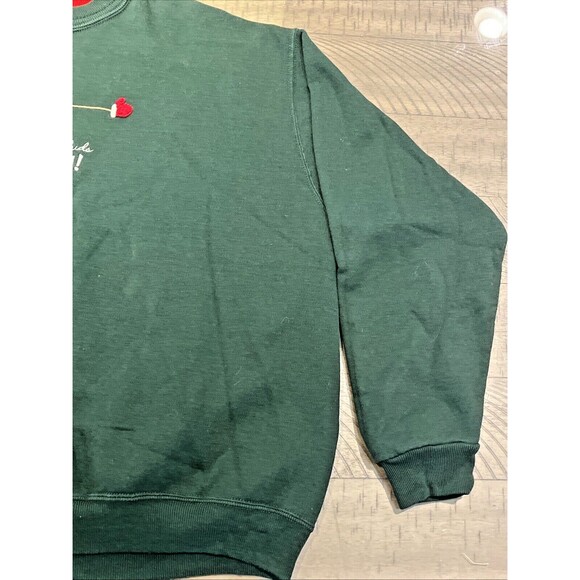 Pullover Christmas Sweater Sweat Shirt Grandma size 2X Holiday Morning Sun Green - Picture 2 of 9